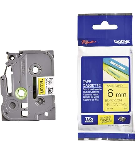 Amazon.com: Brother TZe-611 Labelling Tape Cassette, Black on